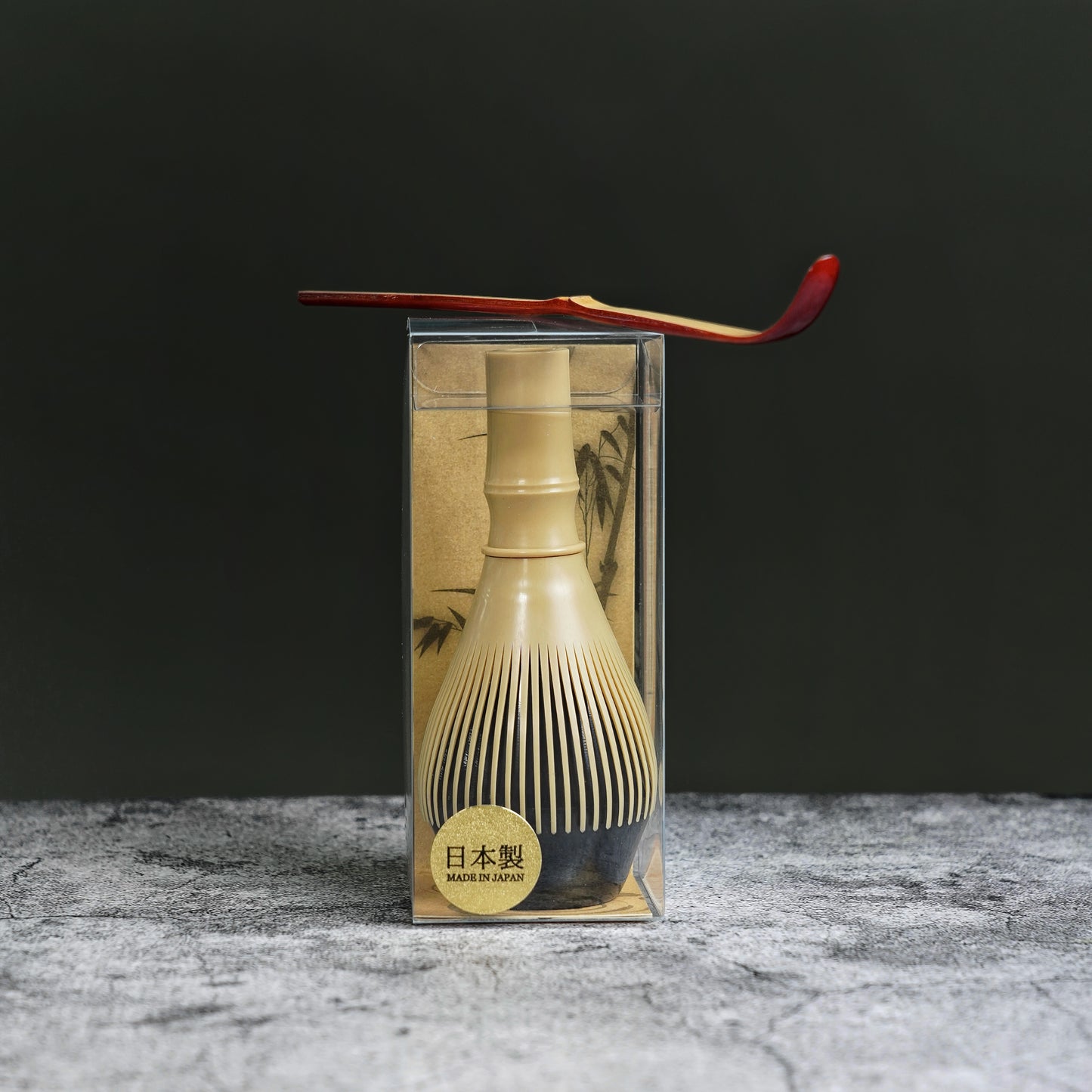Fugetsu Whisk & Urushi Chashaku Set