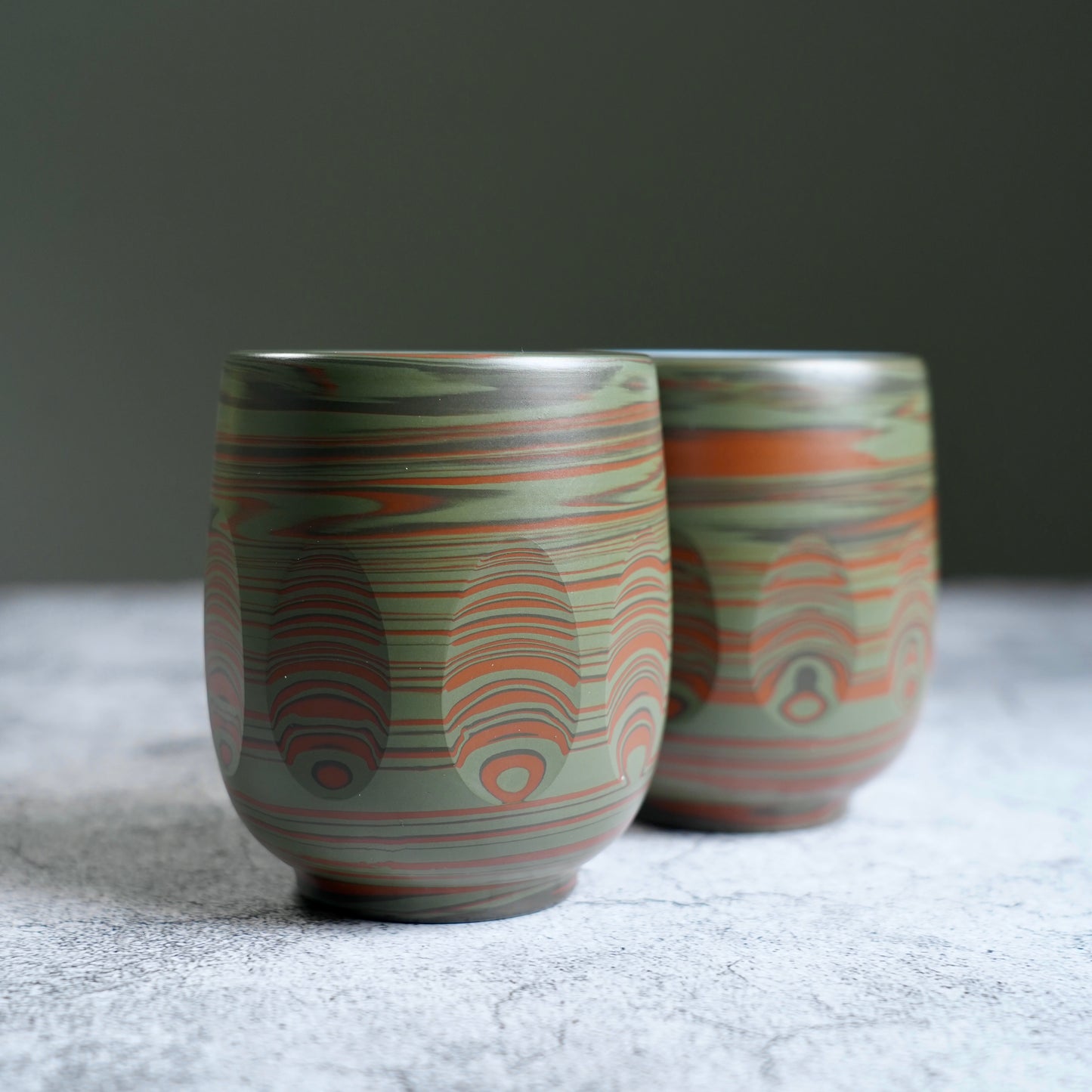 Unzen Gama Tokoname-Yunomi Teetassen-Set (2 Stück)