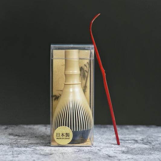 Fugetsu Whisk & Urushi Chashaku Set